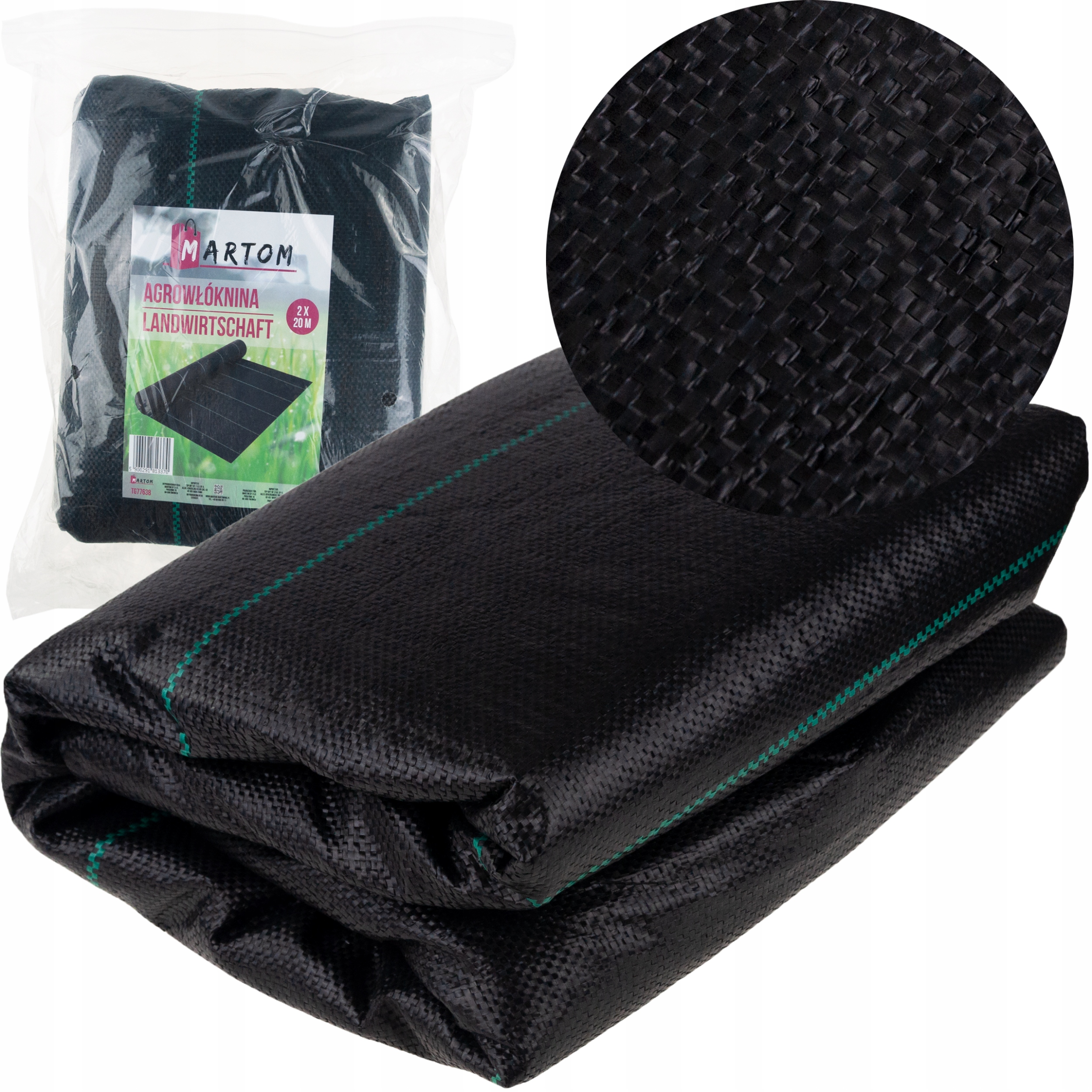 Gruba Agrowłóknina Antychwastowa Agrotkanina 2X20M Na Chwasty 40M2 Czarna