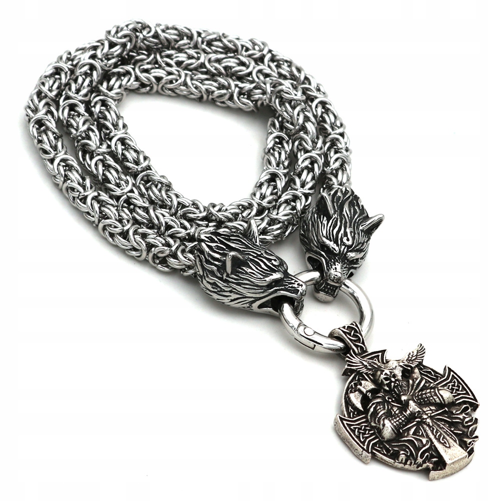 

Naszyjnik Wikingów Nordycki 316L Wilki Odyn 457