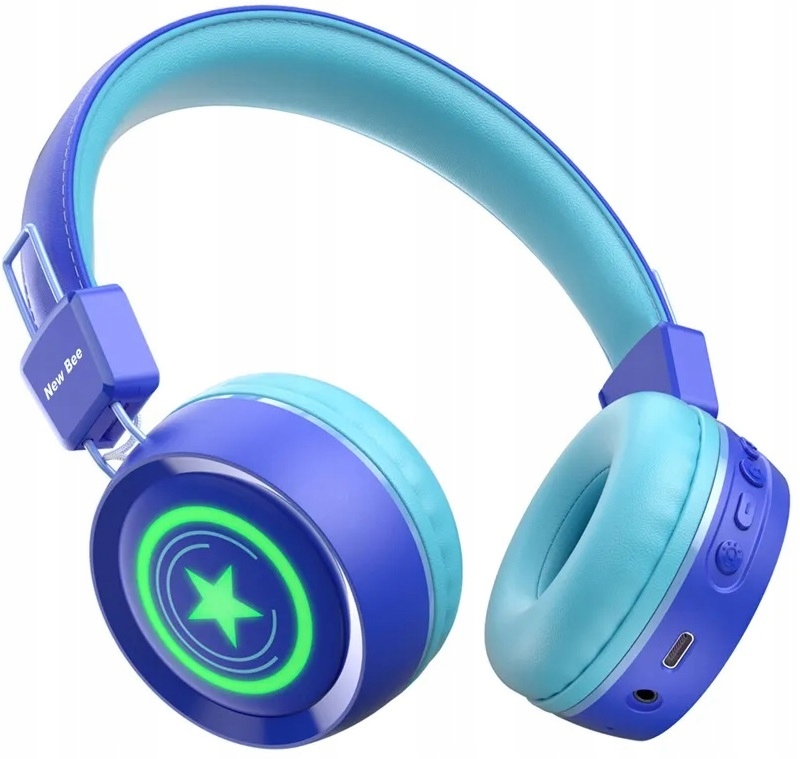 Słuchawki Dla Dzieci Led New Bee KH22B Bezprzewodowe Składane Bluetooth 32h