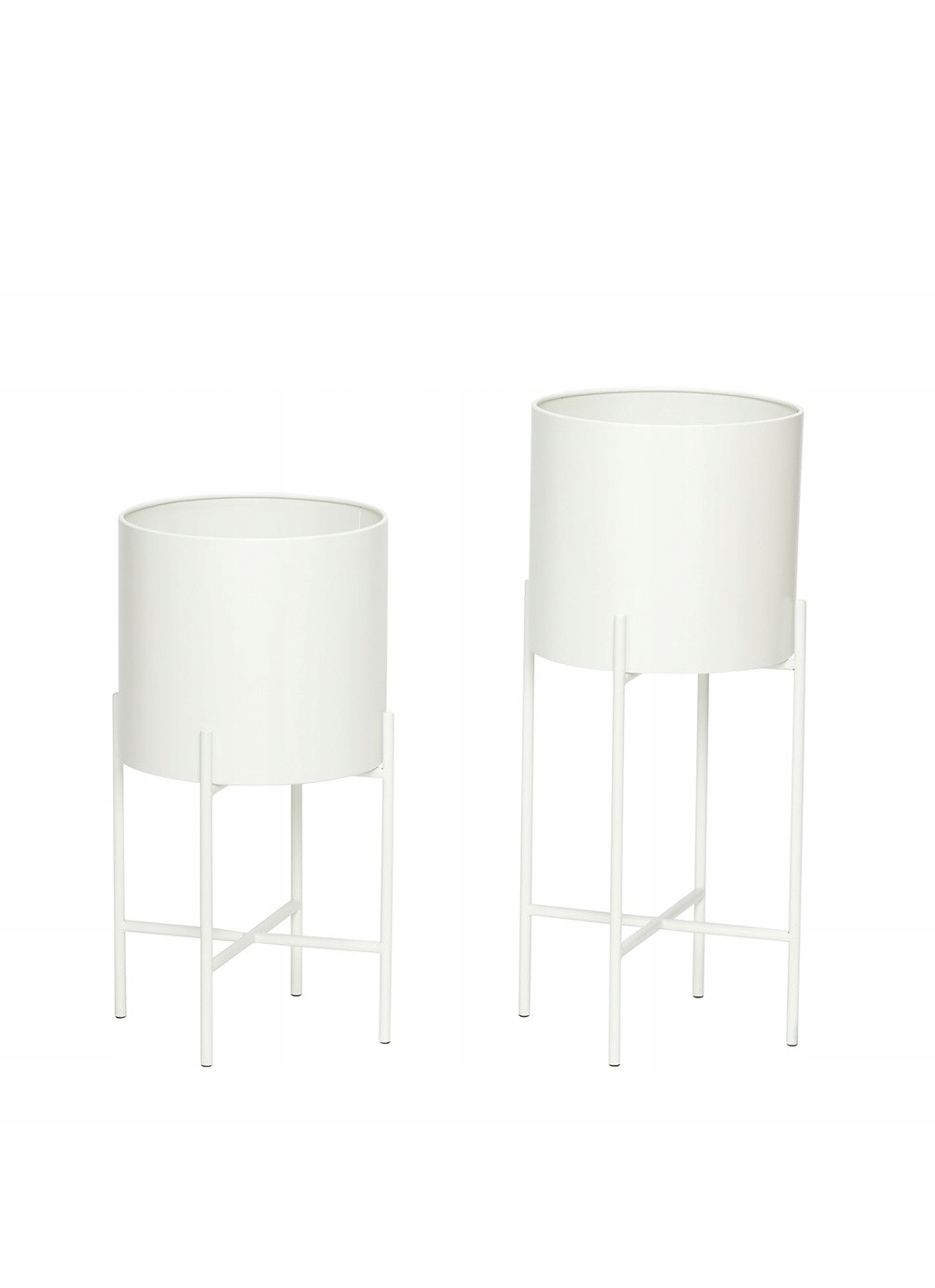 Kvetináče na nožičkách, sada 2 ks, biela, Hübsch
