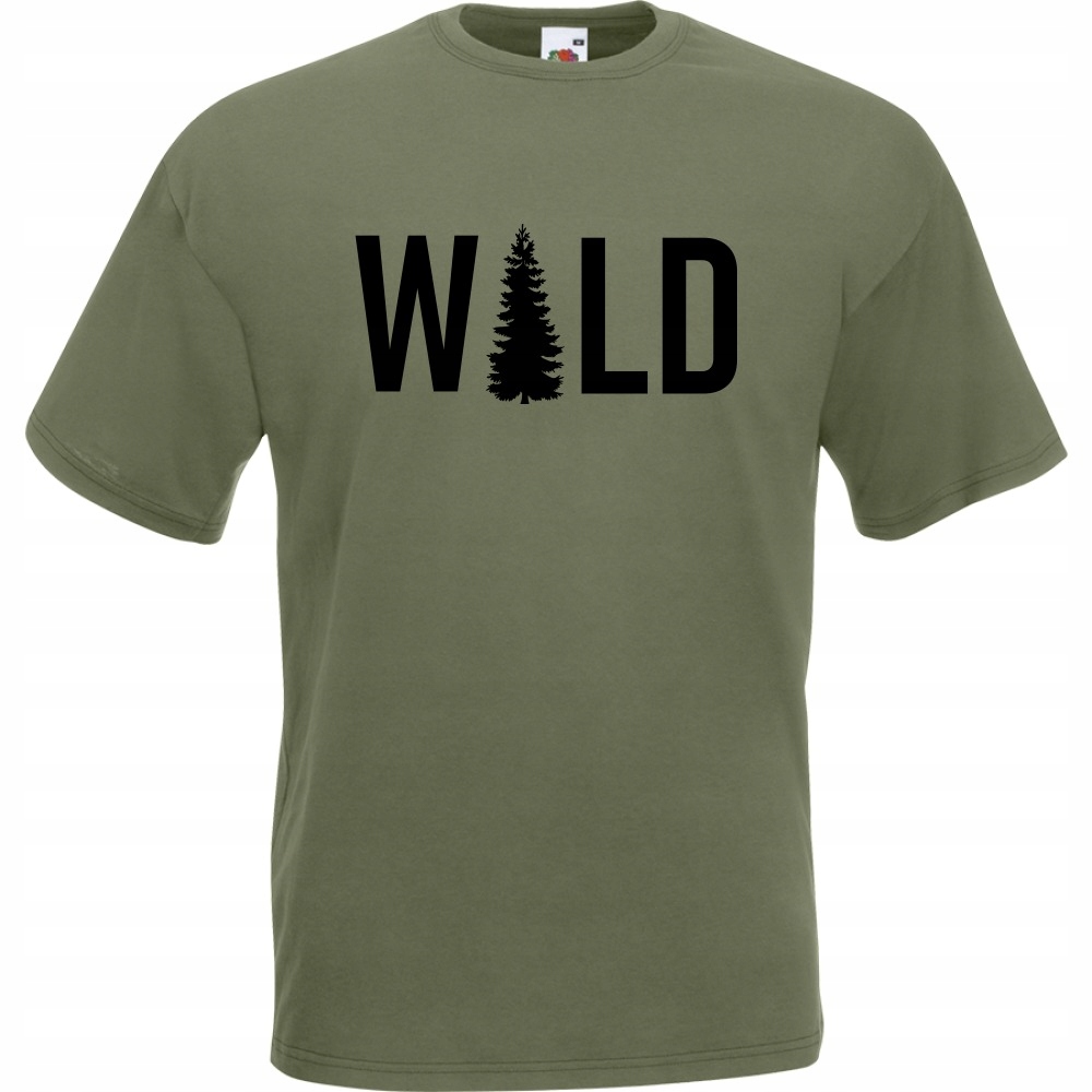 

Koszulka wild natura las drzewo S oliwkowa