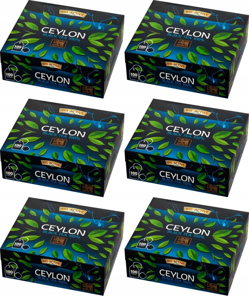 Herbata Big-Active Pure Ceylon czarna 100 torebek x6