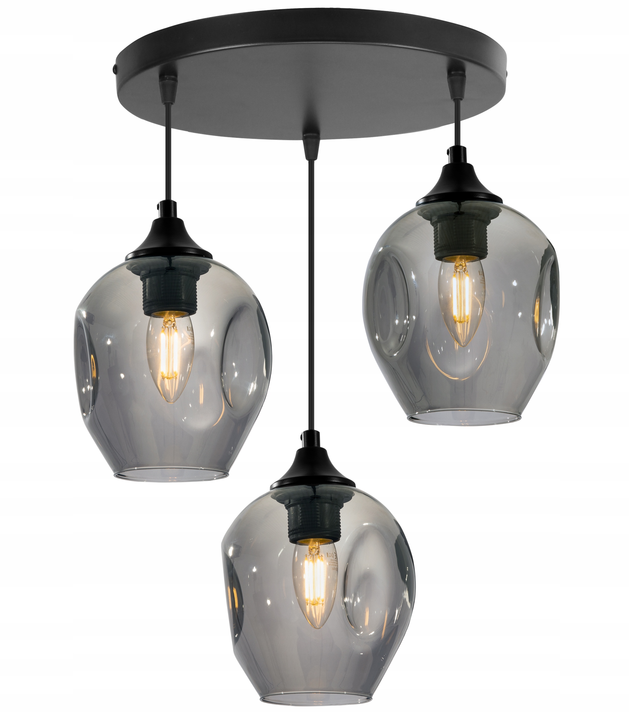 Černá lampa na kole s šedými stínítky Praha je ideální nad postel v ložnici