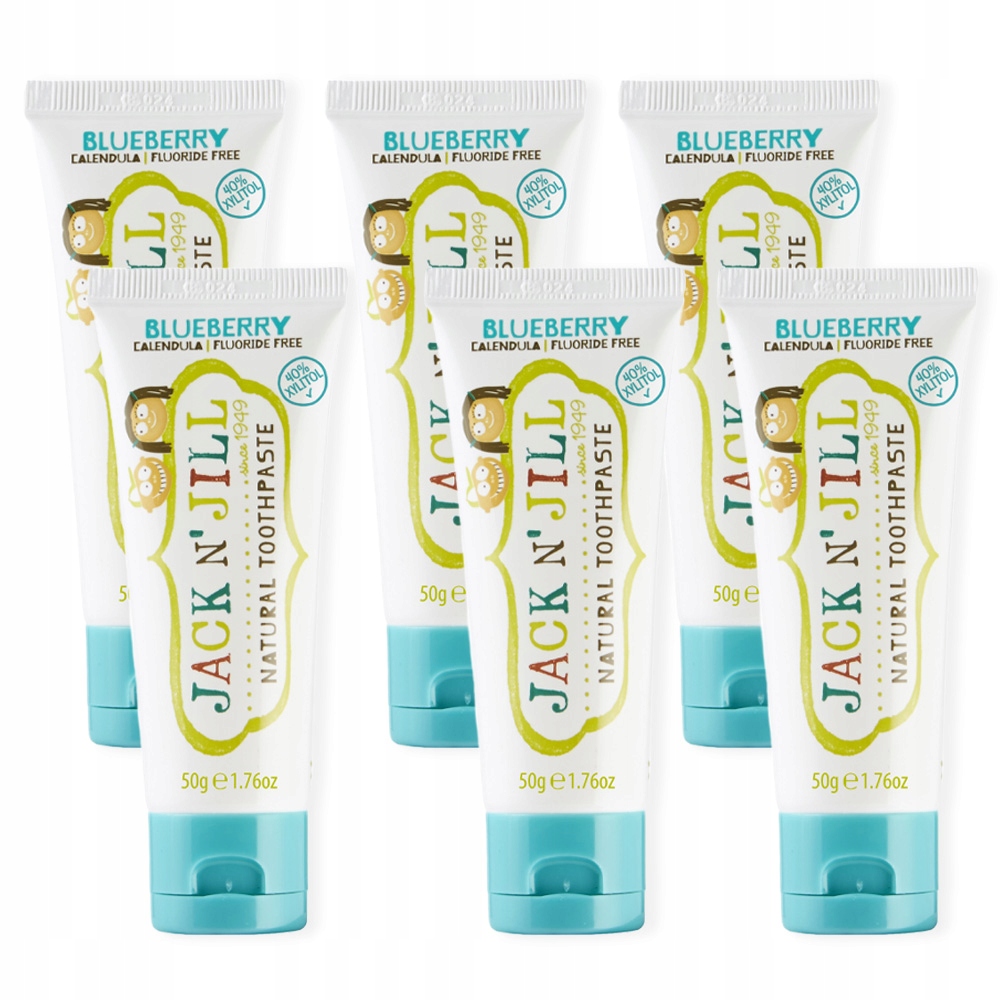 Pasta do Zębów Bez Fluoru dla Dzieci Borówka 6szt.