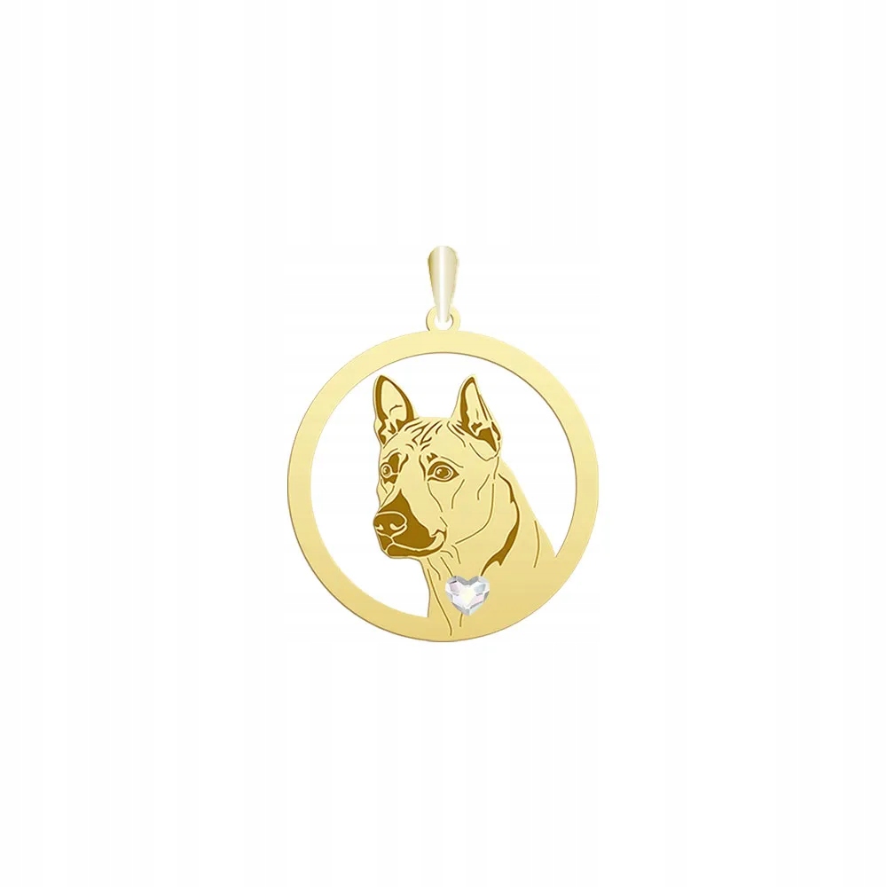 Zlatý přívěsek se psem Thai Ridgeback 925 Žena Dárek Gravírování Bonus