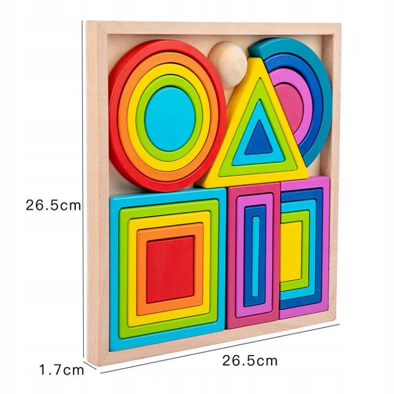 Zestaw klocków Rainbow Nesting dla dzieci, duży Minimalny wiek dziecka 3