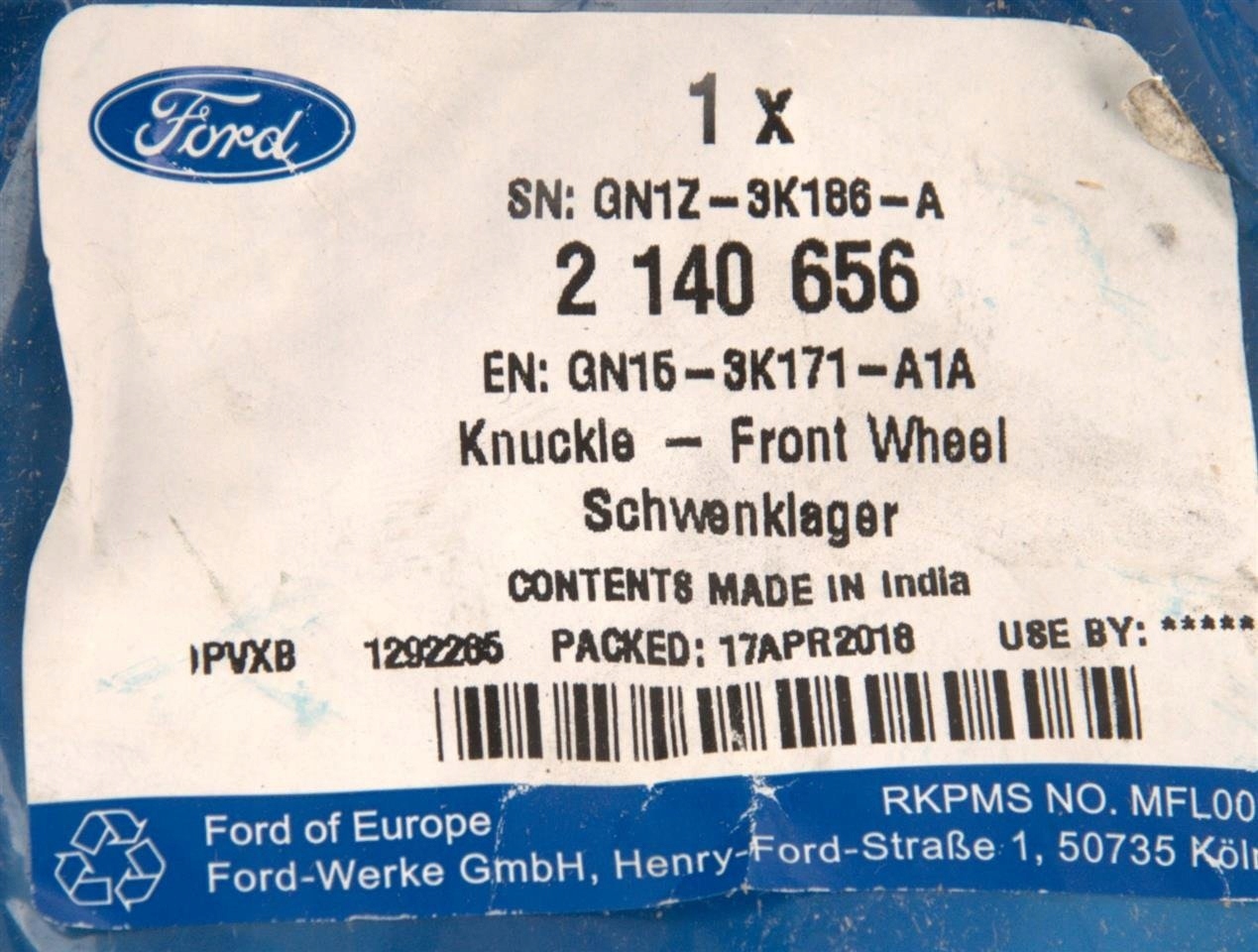 Ford OE GN15-3K171-A1A поворотный кулак, цапфа