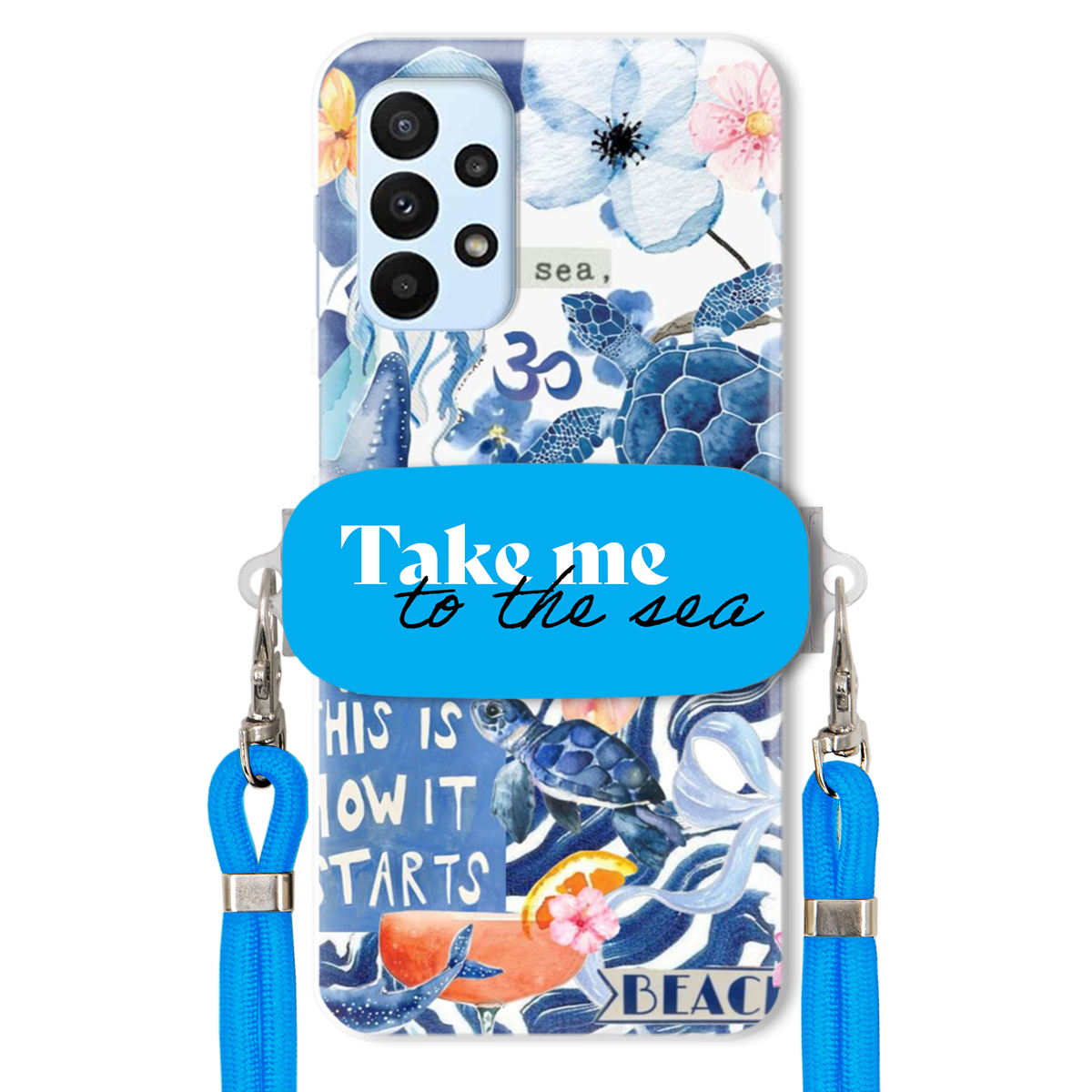 Puzdro pre Samsung A23 5G Premium Vodítko Modrá Držiak Take Me To The Sea