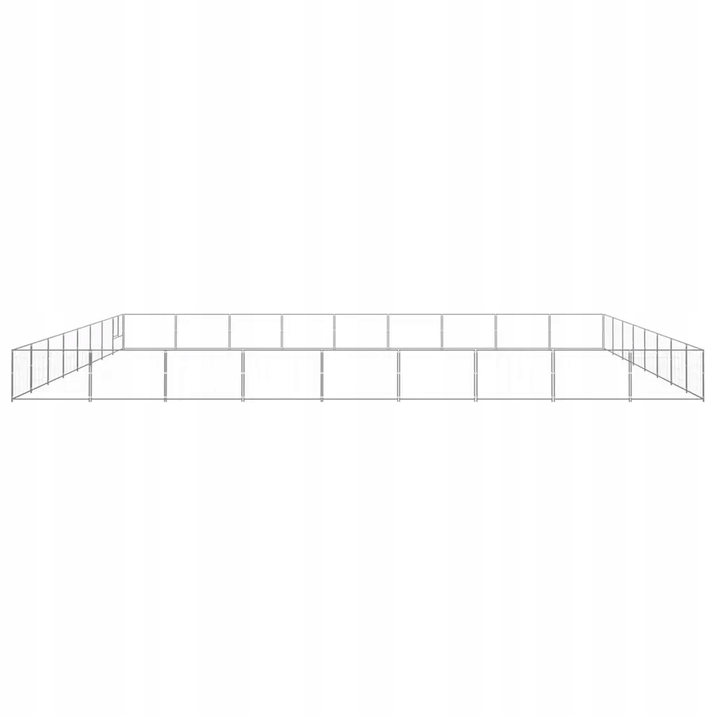 Levně vidaXL Kotec pro psa, stříbrná, 72 m², ocelová