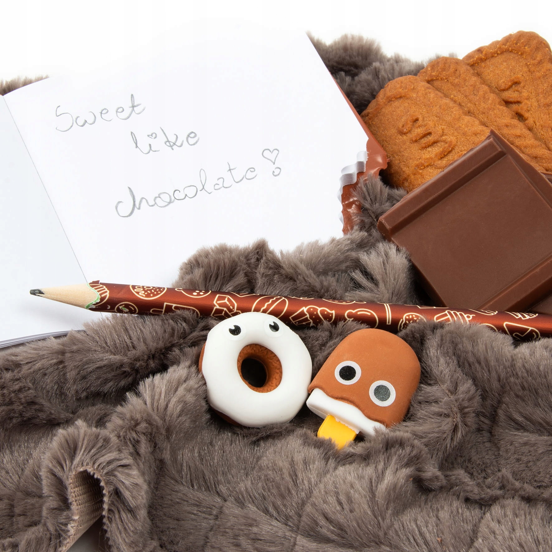 PAMIĘTNIK TABLICZKA CZEKOLADY PACHNĄCY DLA DZIEWCZYNKI +GUMKI +OŁÓWEK KIDEA Marka Kidea