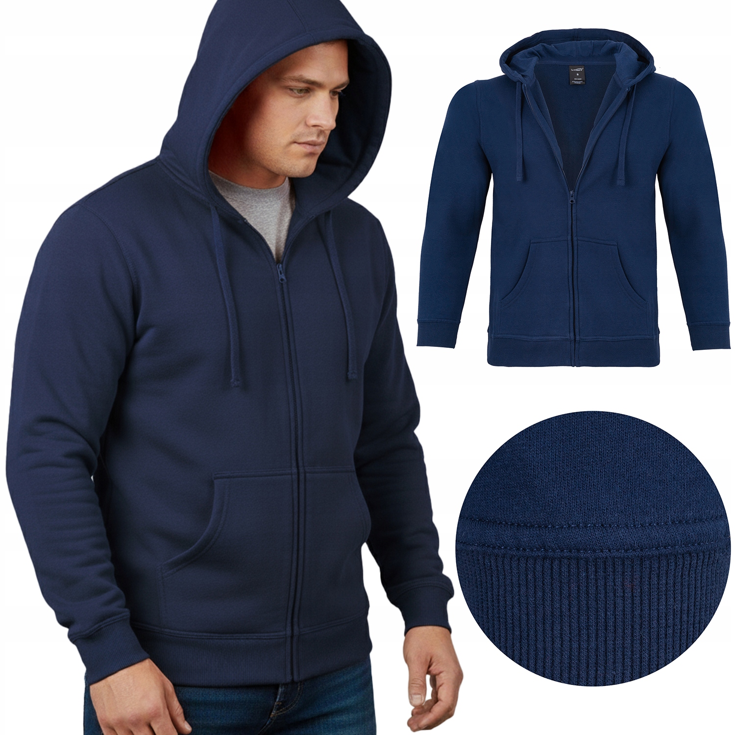 Bluza Męska Z Kapturem Rozpinana Sportowa XXL