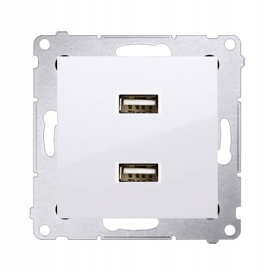 Usb nabíjecí nástěnná zásuvka dvojitá zásuvka bílá Kontakt Simon 54