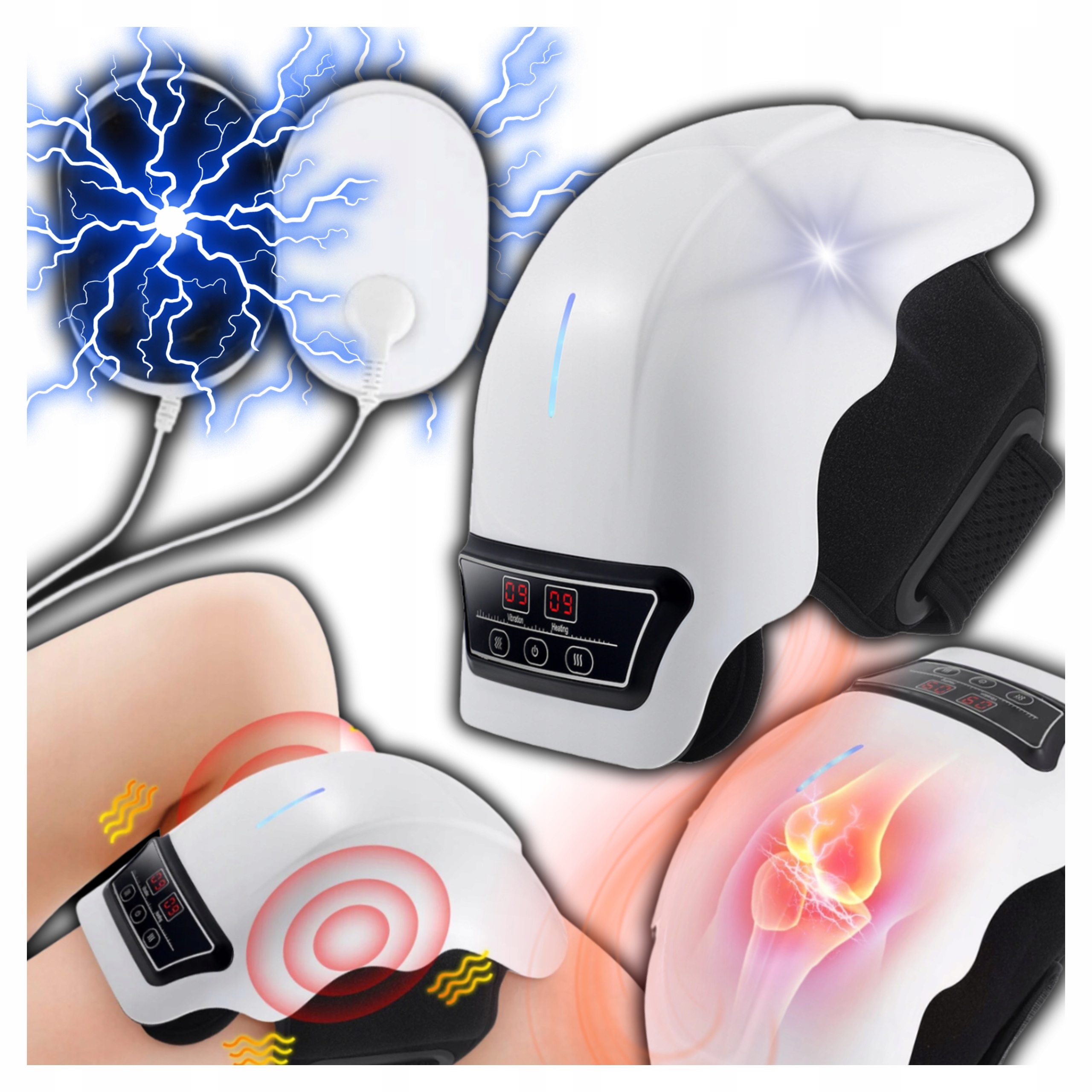 Masażer Rehabilitacyjny Kolana Barku Bezprzewodowy Podgrzewany Na Kolano