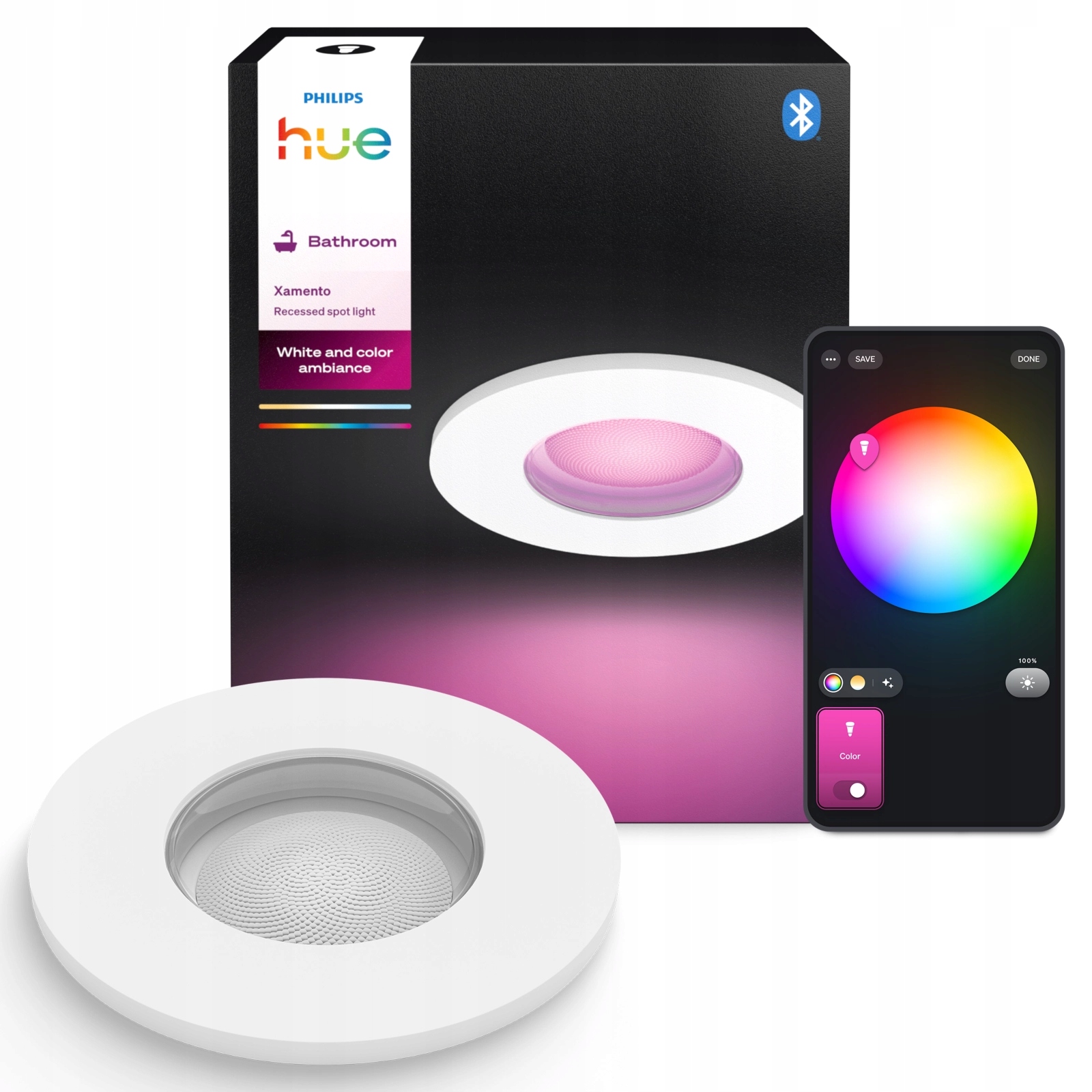 Led Podomietkové svietidlo IP44 do kúpeľne 4.2W Rgb Smart Xamento Philips Hue