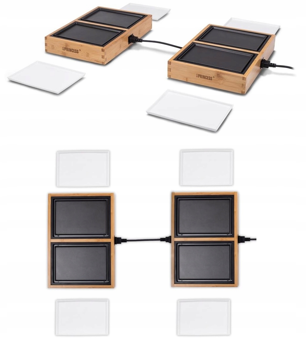 LuXuSoWy elektrický rodinný gril pro 4 osoby DINNER4ALL 4 x Talíře