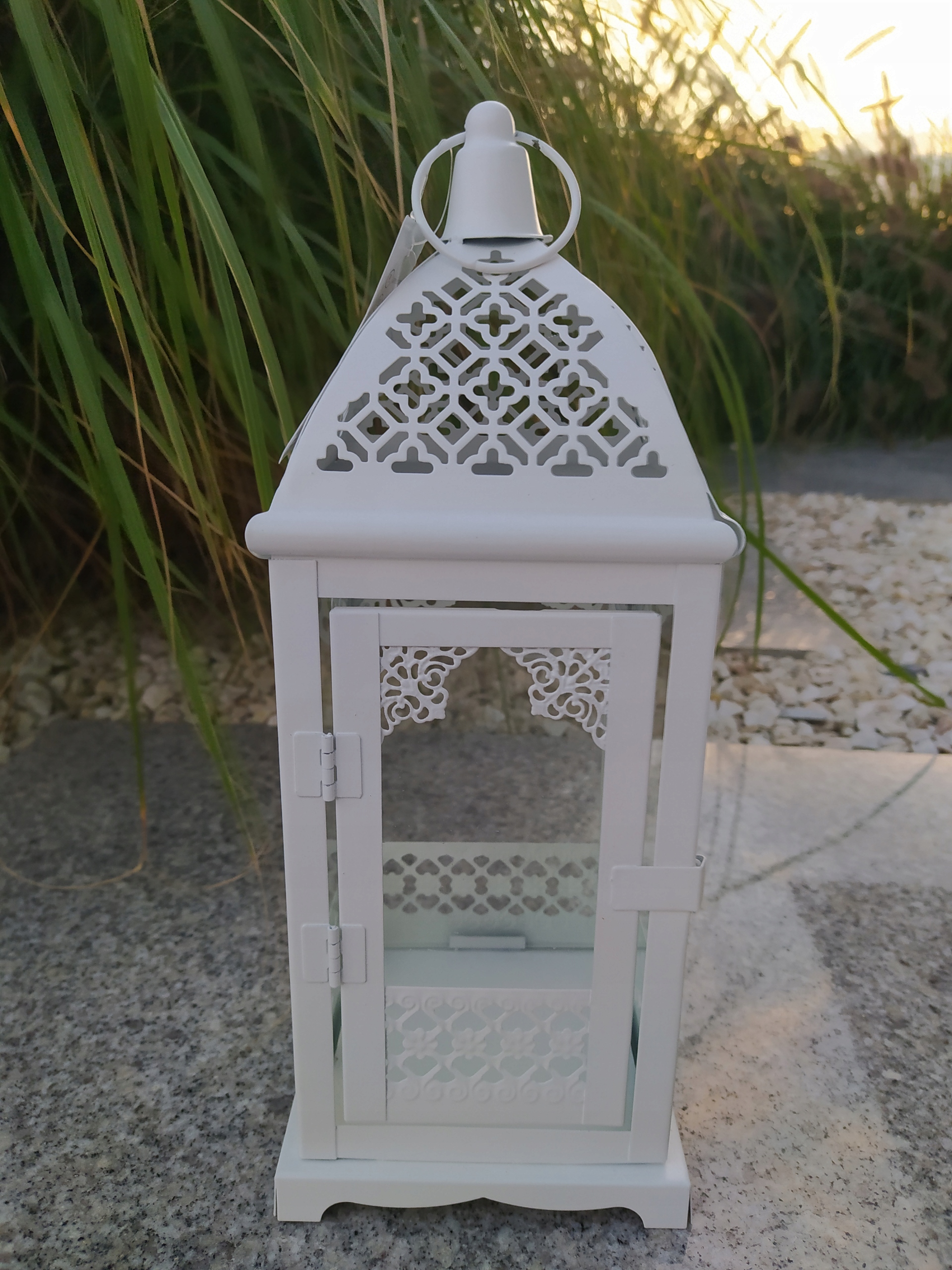 

Latarnia Lampion Latarenka Metalowa Biała H33cm