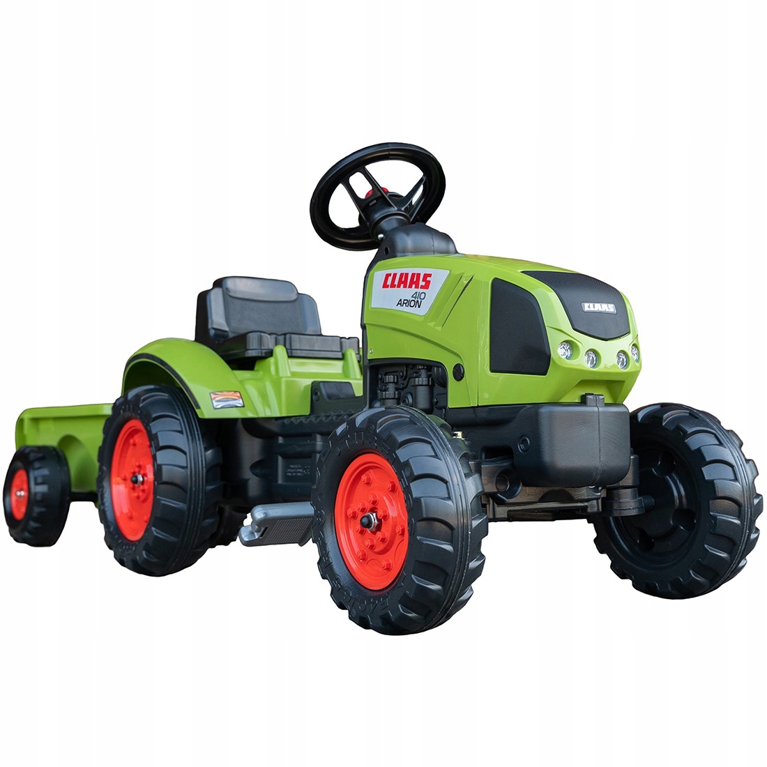 Falk Traktor Na Pedały Claas Arion Z Przyczepą Klakson Dla Dzieci Ogrodowy