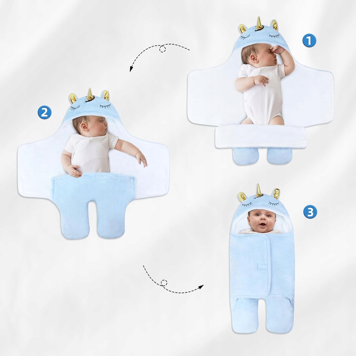 Śpiwór zimowy dla niemowląt noworodków niebieski Kod producenta X001CBN34T