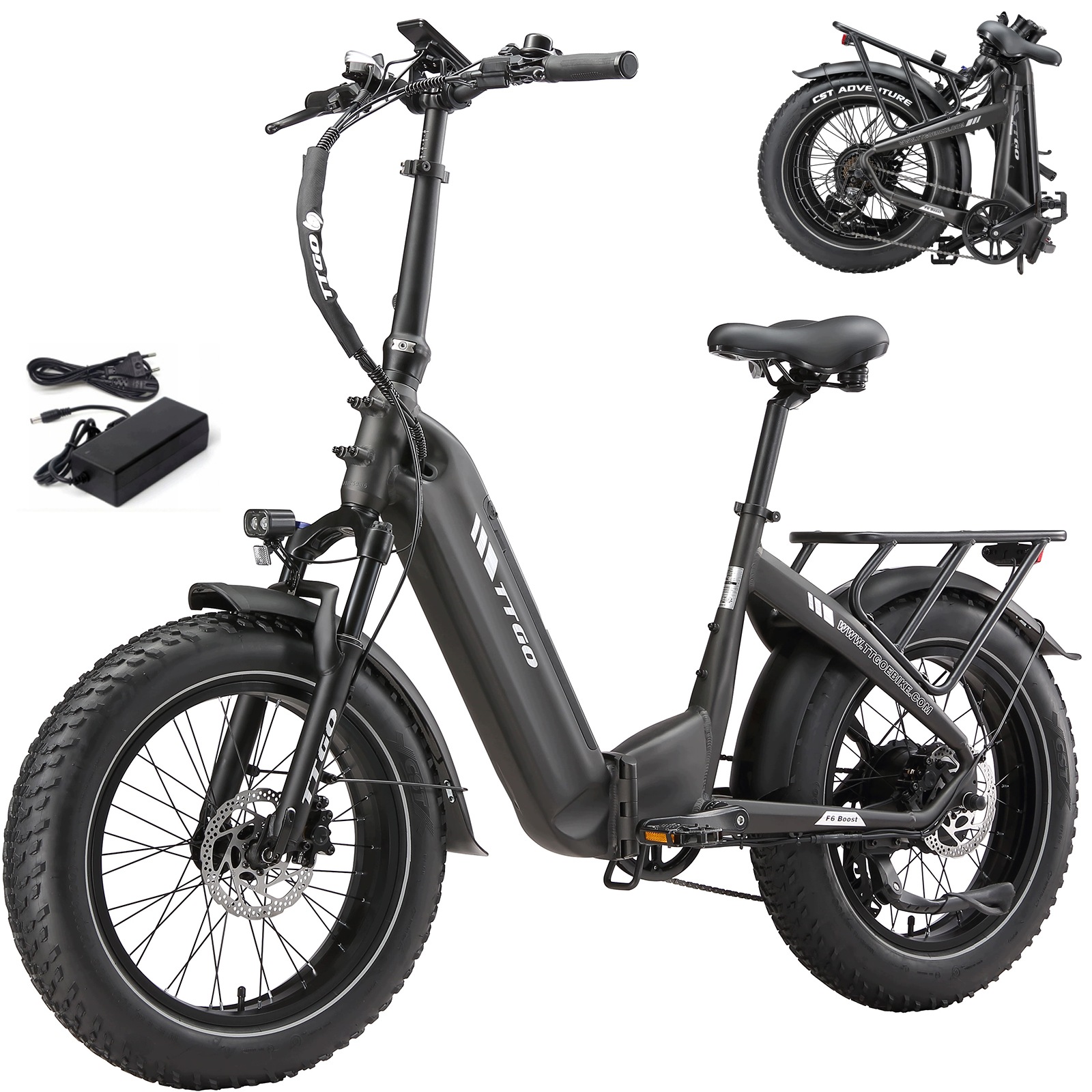 Rower elektryczny 20''CITY Ttgo F6 Boost 250W 48V18Ah 25km/h 150KM Shimano 7s