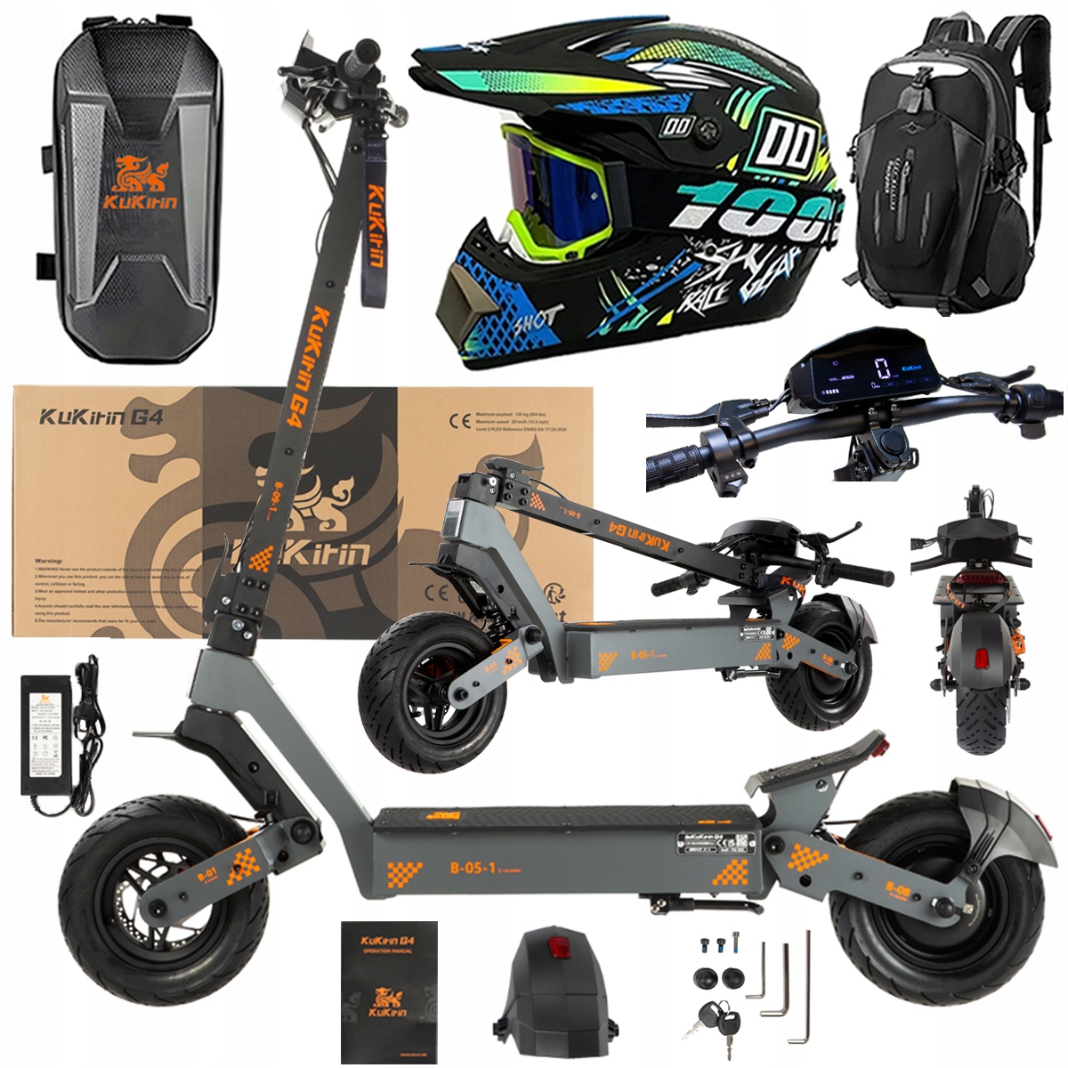 KuKirin G4 Skládací elektrická vozidla 2000W 70KM/H 60V 20Ah 75km Dárek