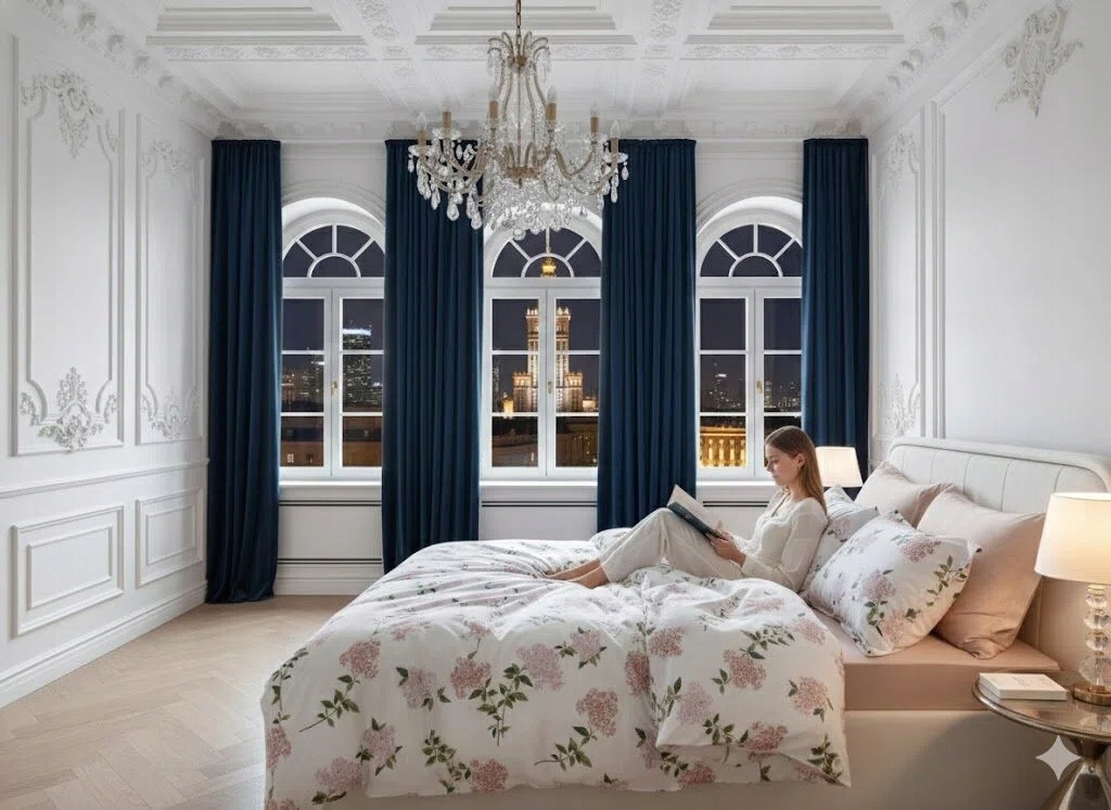 Bavlněná souprava povlečení s květinovým vzorem a 1 povlakem na polštář pro jednolůžko