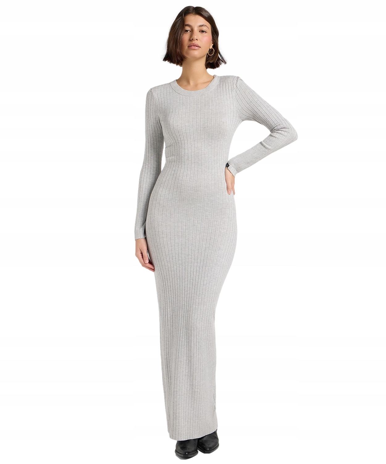 Šaty Lee Crew Neck Maxi Dress 112371663 Gray Heather M
