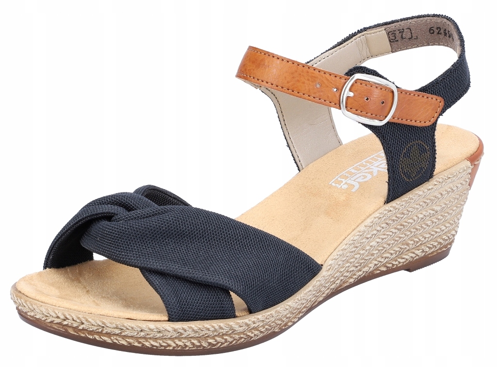 Rieker 62490-14 39 sandały na koturnie espadryle