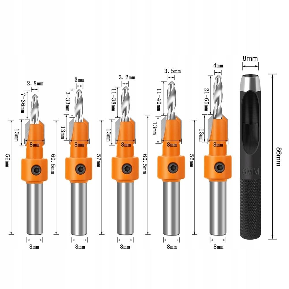 Przedłużka do wiertła pogłębiacza do drewna 8mm Kod producenta Przedłużka do wiertła pog do drewna 8mm