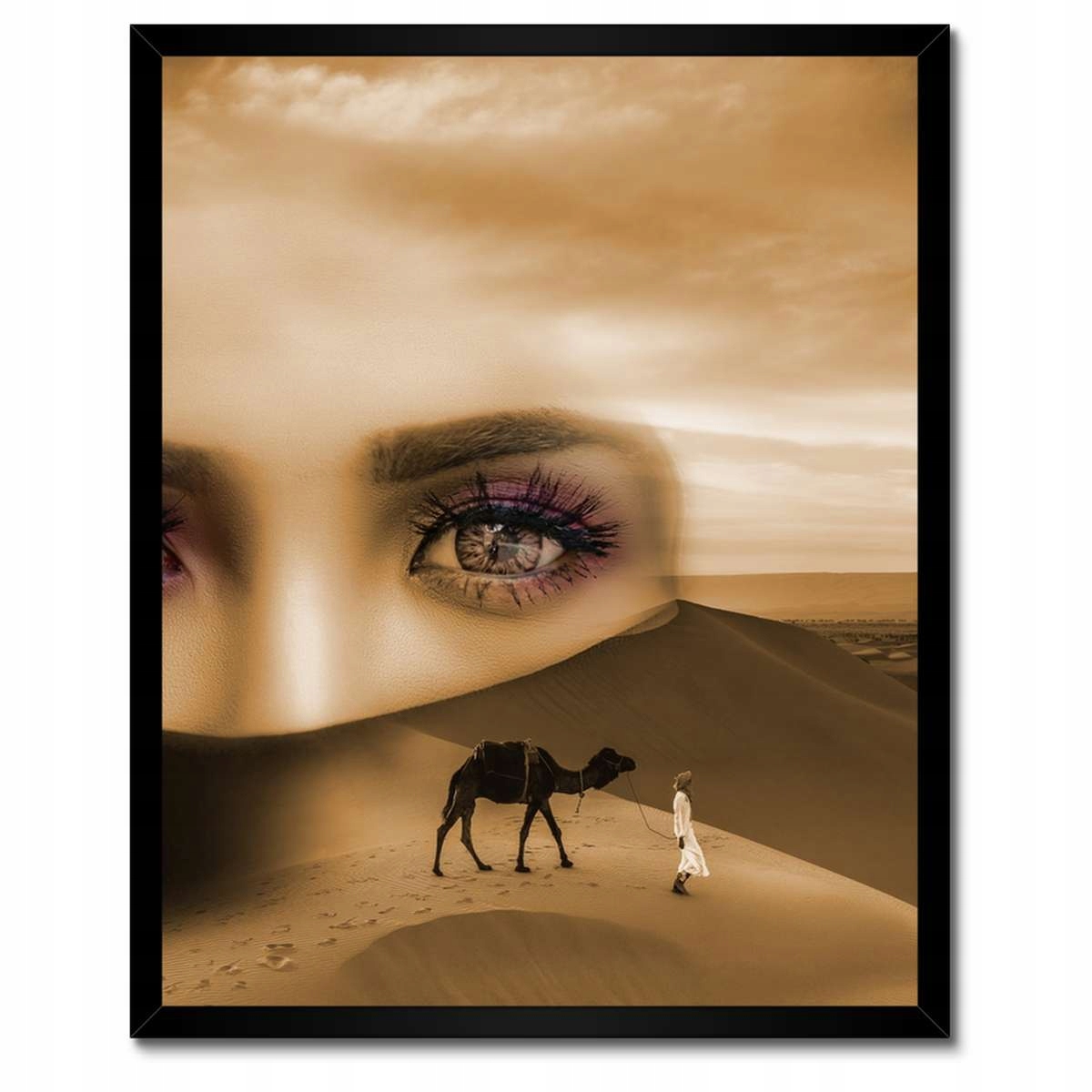 Plakáty v rámu 40x50 Poušť Oči Holka Sepia