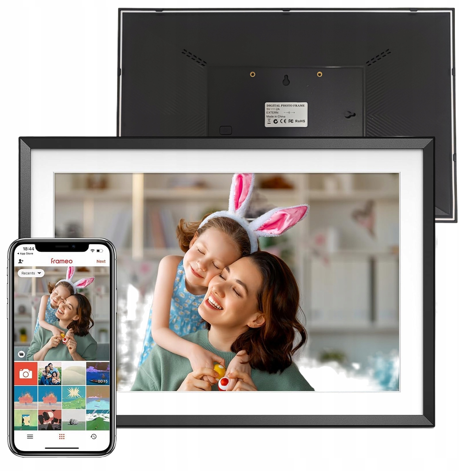 Rámeček Digitální Na Fotografie Wi-fi Panel Hd Ips Dotykový Displej 15.6" 32 Gb
