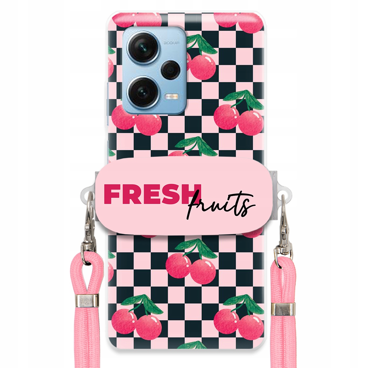Puzdro pre Xiaomi Redmi Note 12 Pro Plus Ružové vodítko držiak Fresh Fruits