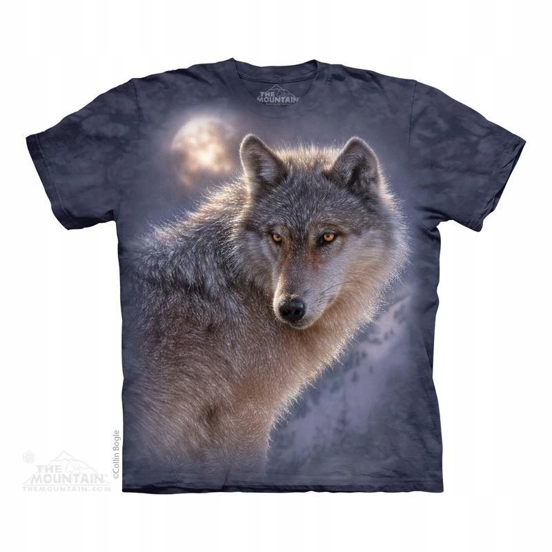 Pánské batikované triko The Mountain Bílý Vlk modré Velikost: XXXL