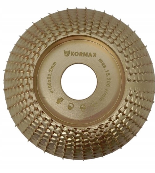 Tarnik do szlifowania drewna 100MM PŁASKA + MOCNO SKOŚNA tarcza ściernica Średnica otworu 22,2mm