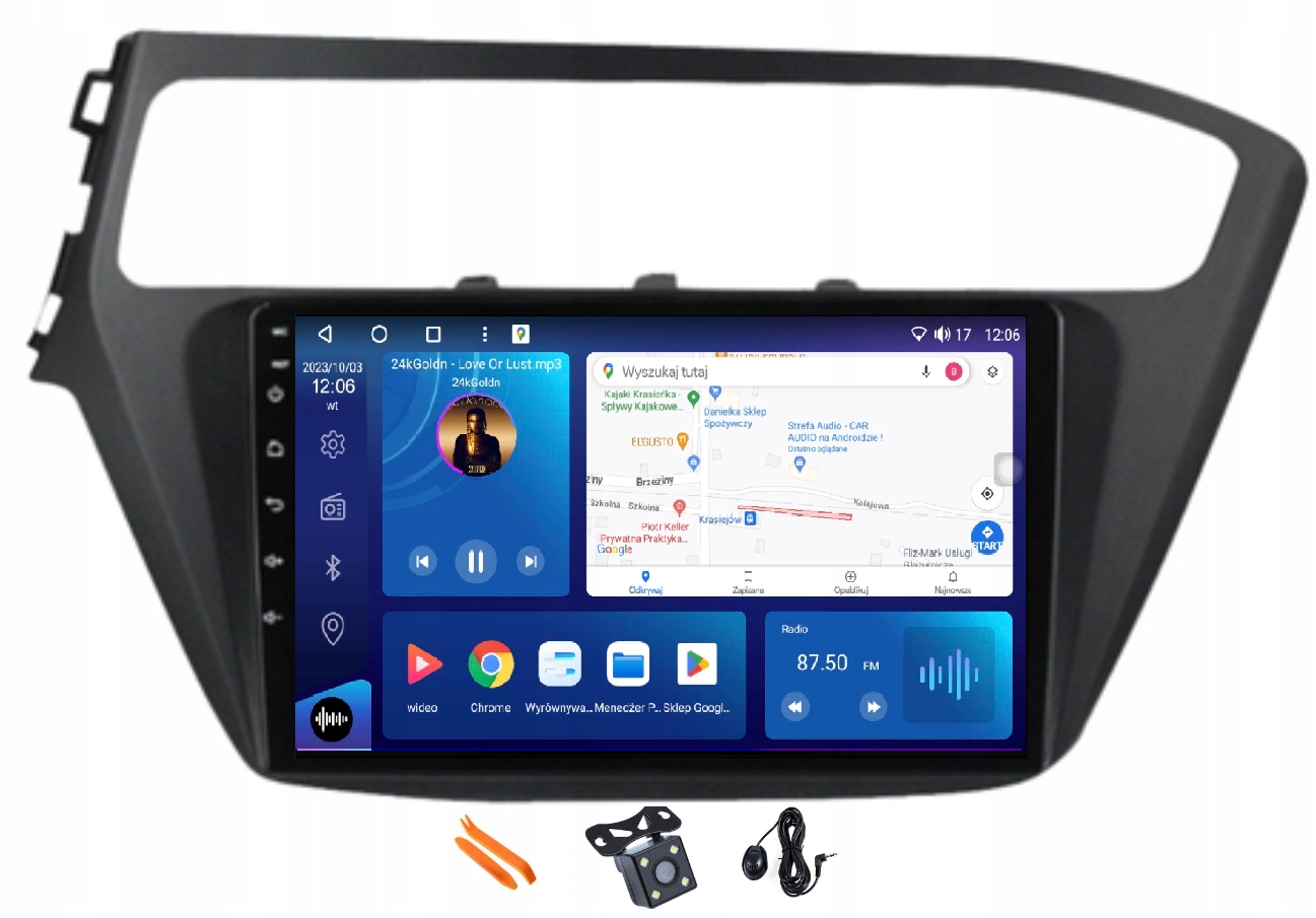 Rádio Android Navigácia VQ230 Qled Carplay Lte Gps Dsp Hyundai I20 14-18