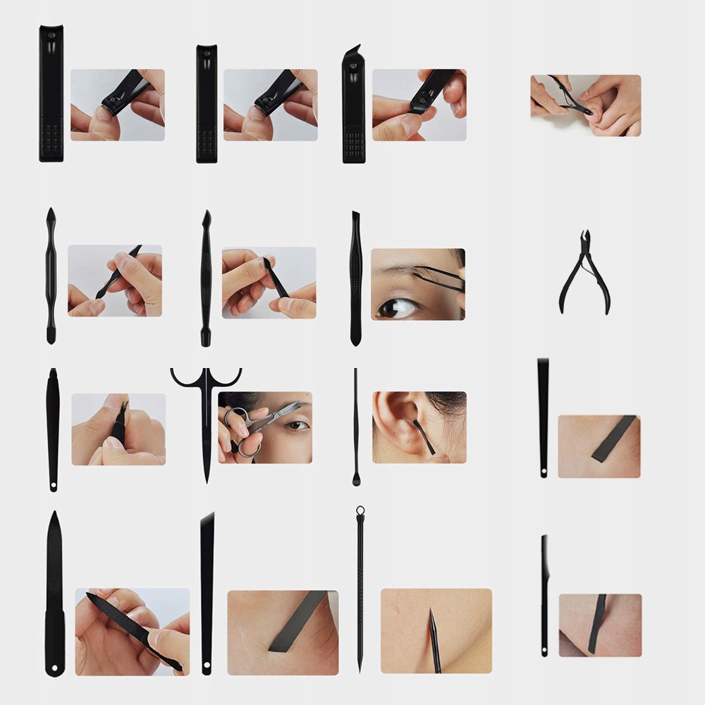 ZESTAW 16 PRZYBORÓW PRZYBORNIK DO MANICURE PEDICURE PAZNOKCI CĄŻKI OBCINACZ Marka RALTEK