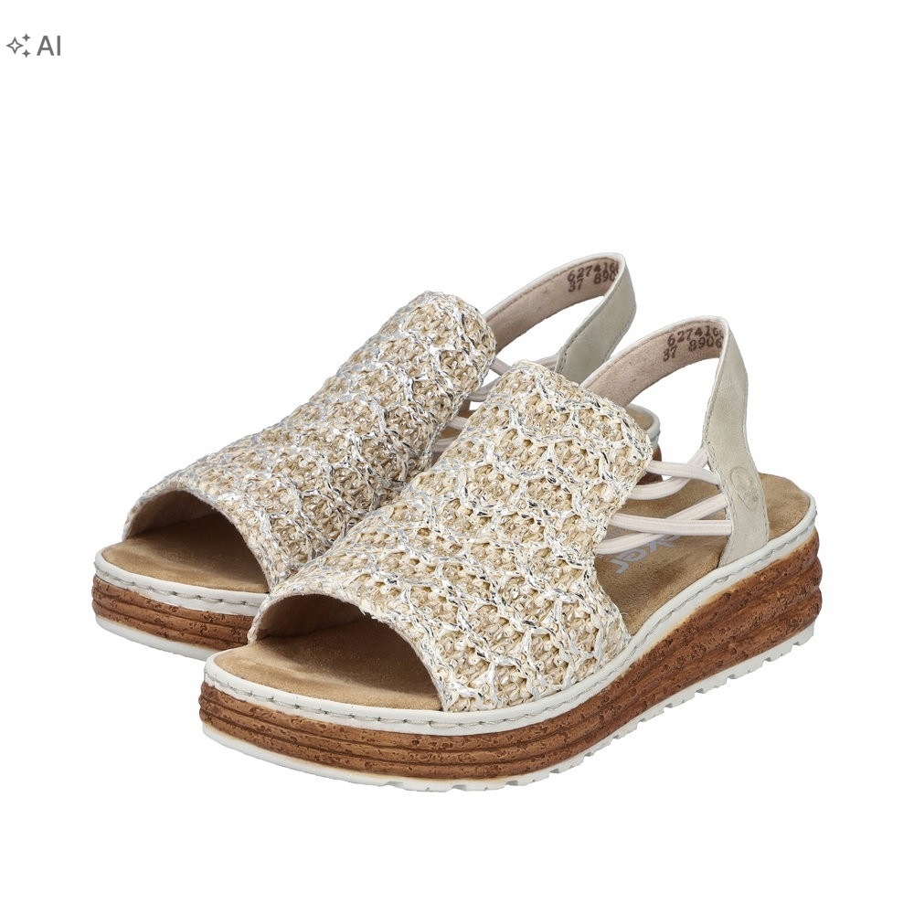Rieker Dámské Béžové Sandály Na Klínku, Velikost 40, 6_A