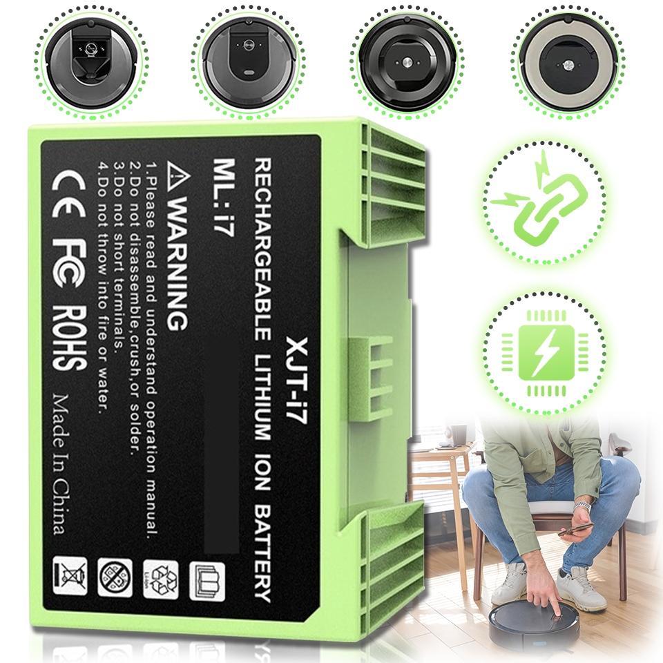 Baterie pro iRobot Roomba e5 5110 Roomba i7 Roomba i7 4000mAh