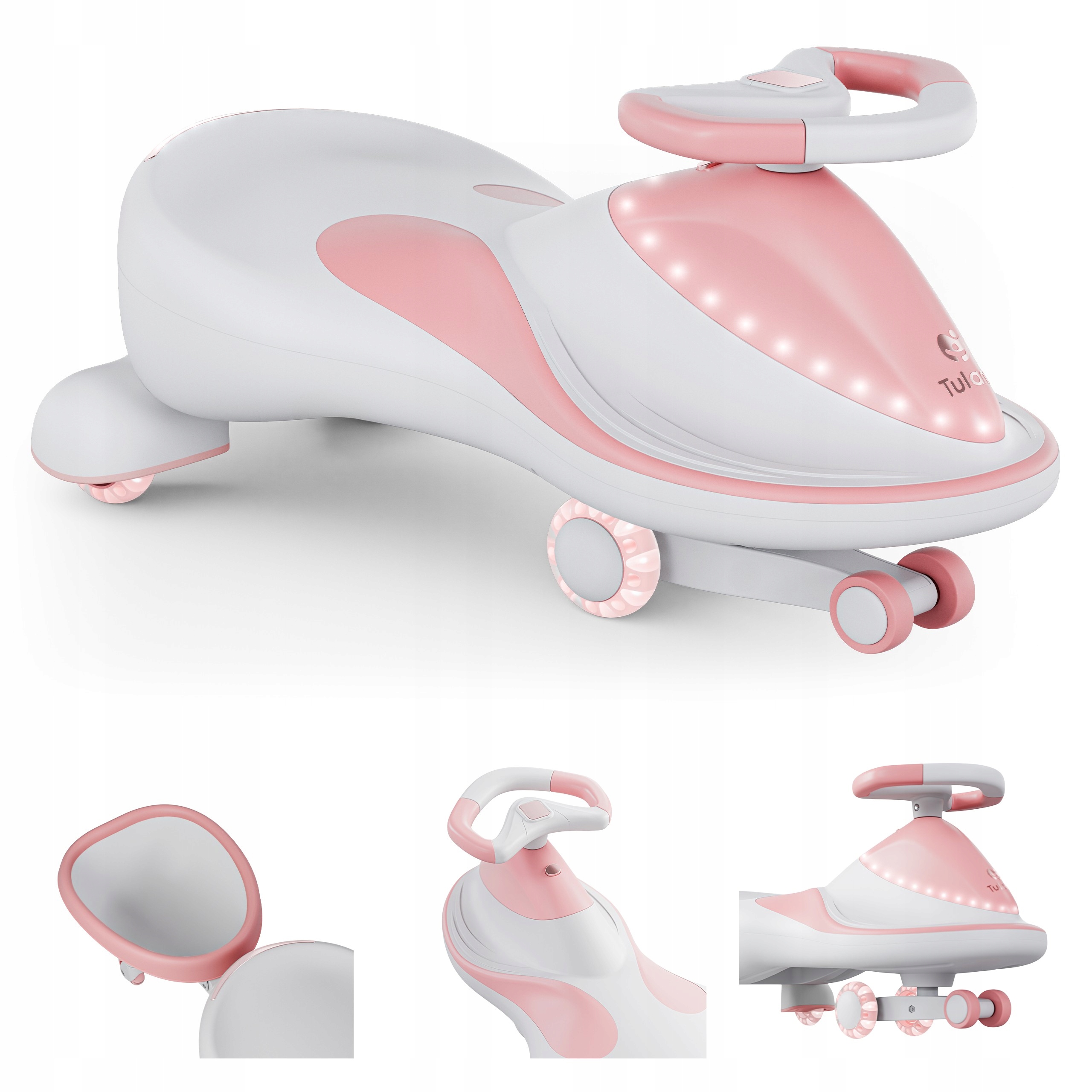 Tulano Jeździk grawitacyjny Focus 55 muzyka Led Przyczepka 3+ Grey/Pink