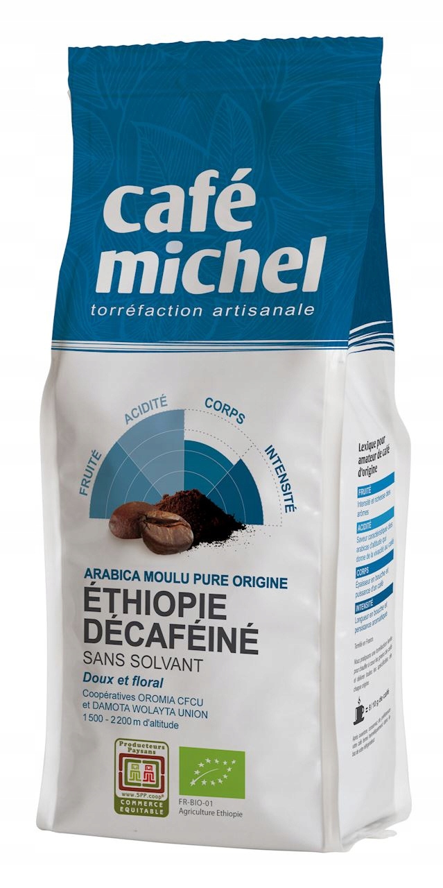 Mletá káva bez kofeinu Arabica 100 % Etiopie Fair Trade 250 g Cafe Mic