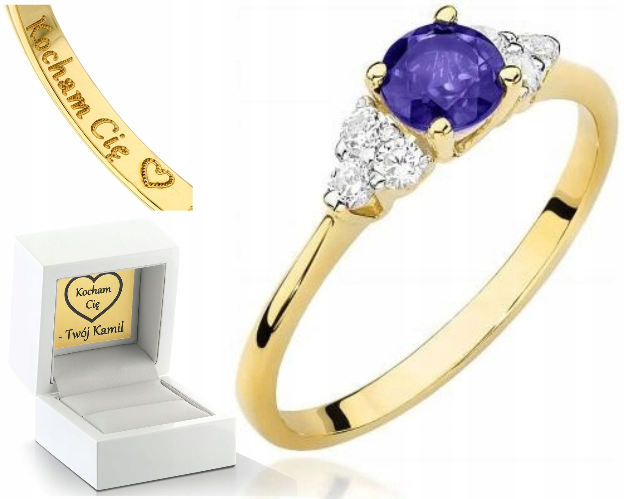 Zlatý Prstýnek S Tanzanitem Gravírování Bonus 585