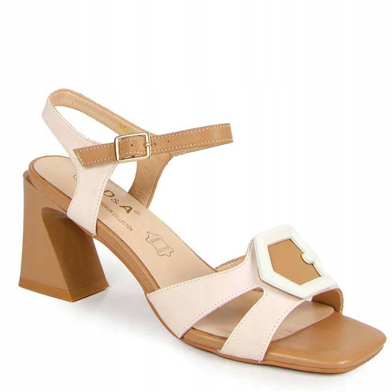 S.barski CR51-570 Béžové Kožené Sandály Béžová S Ozdobou 38