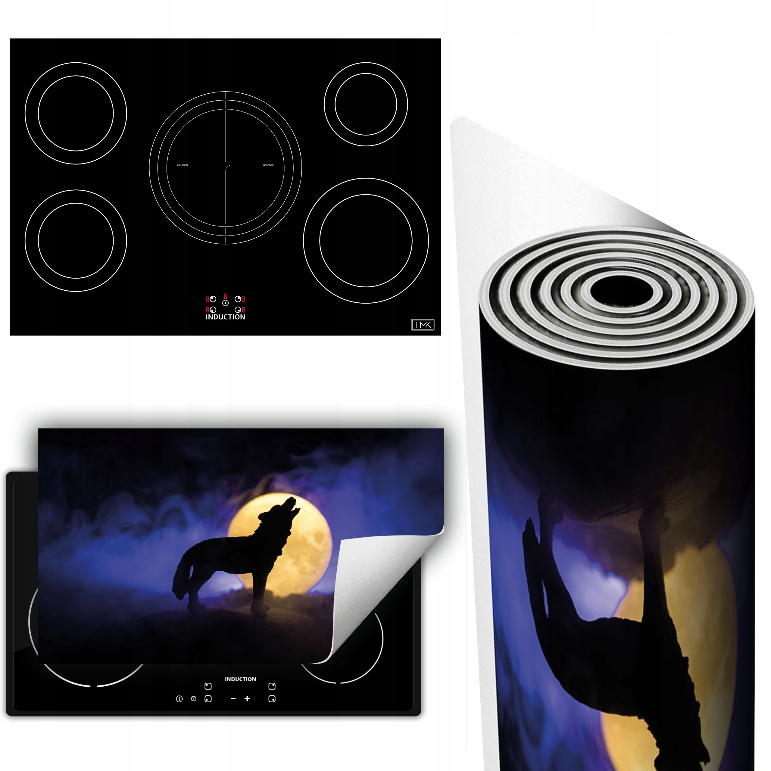 Vinylová Podložka Na Ochranu Kuchyňské Desky 90x52 černá vlk