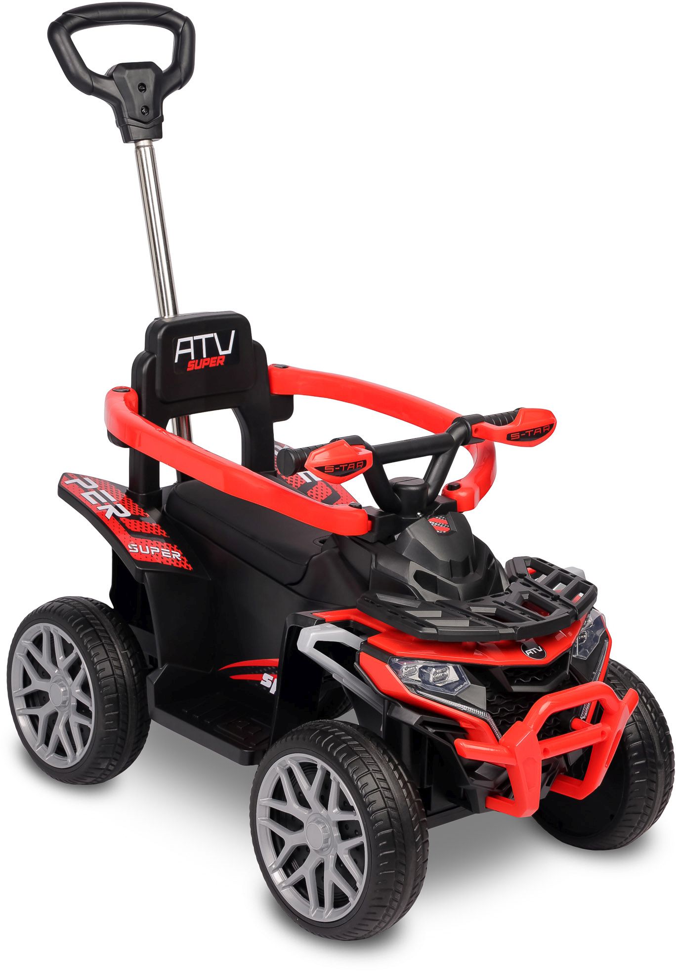 Jeździk Quad Dzieci Miękkie Koła Led Auto 3W1 Duży Chodzik Movix Ekoskóra