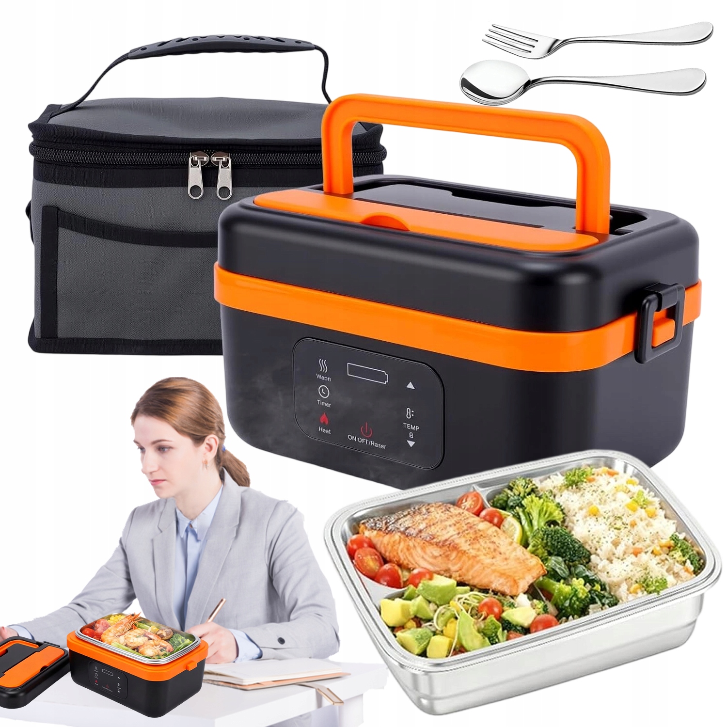 Elektrický Obědový Box Na Jídlo, Turistický Ohřívač Jídla 1000 ML