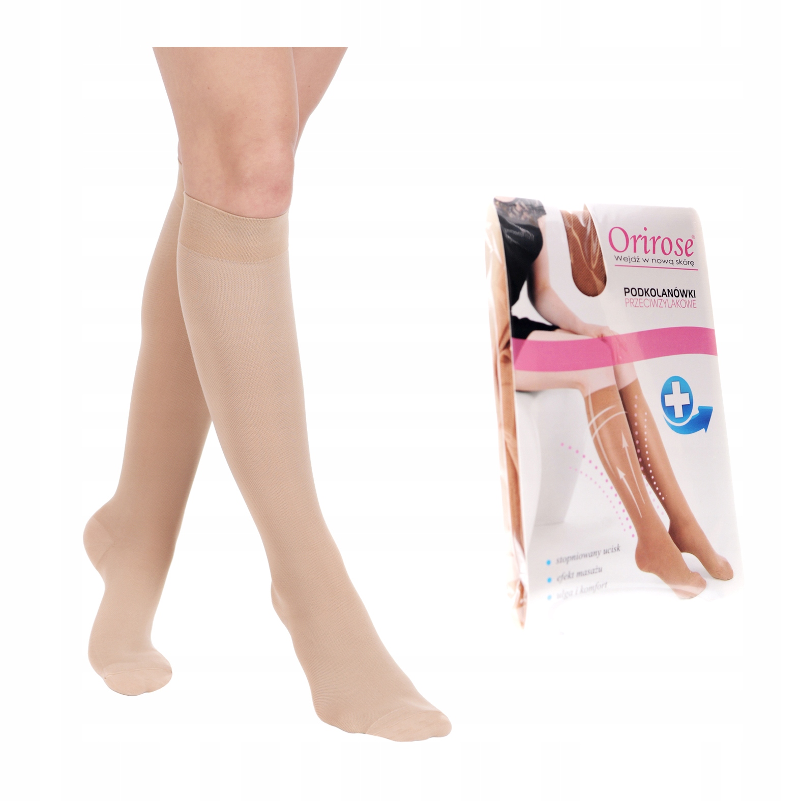 

Orirose Podkolanówki Przeciwżylakowe 23-32mmHg S/m