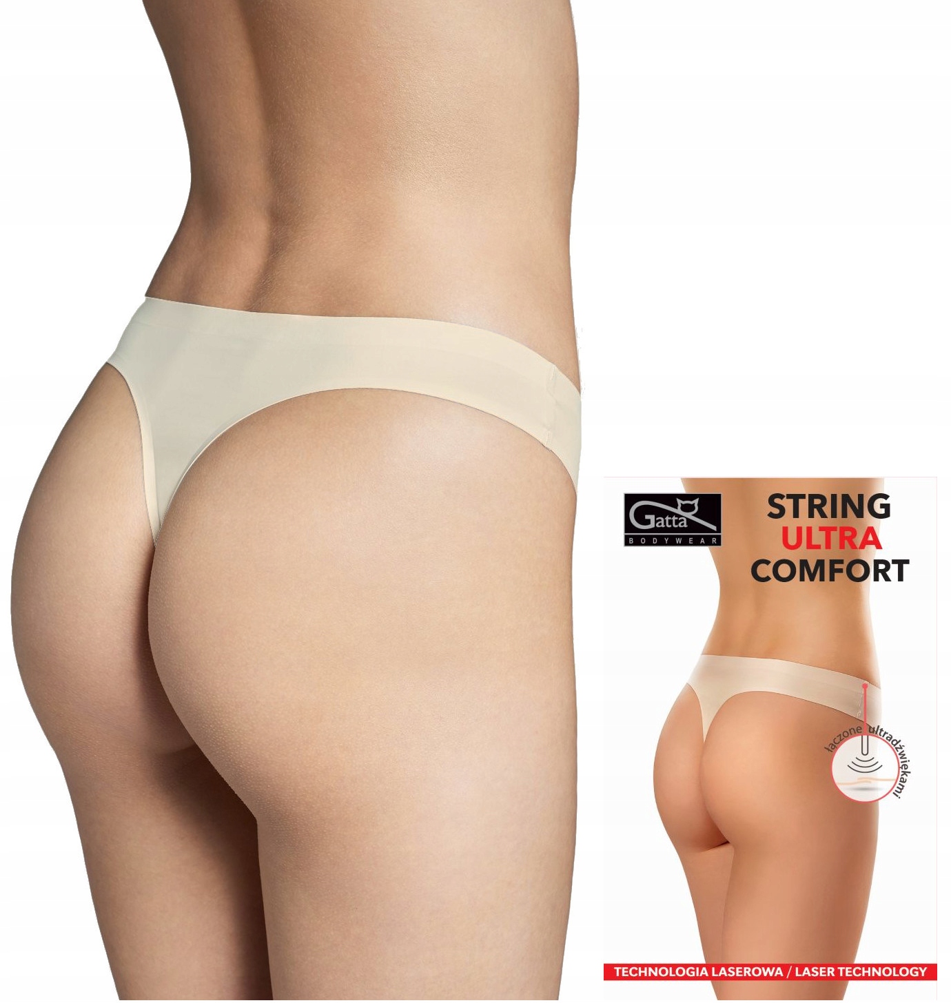 

Bezszwowe Majtki Damskie Stringi Gatta Beż r. L