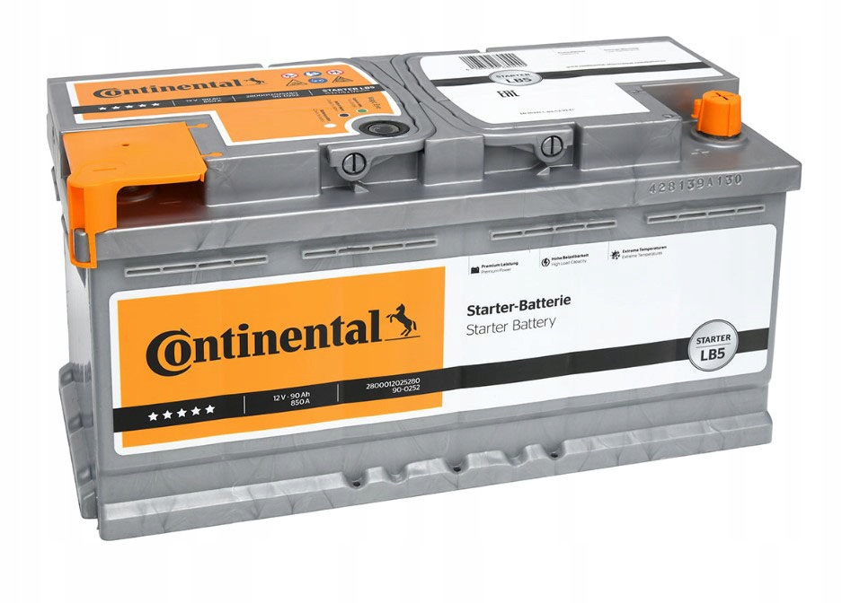 2800012025280 - Аккумулятор Continental LB5 12V 90AH 850A P+