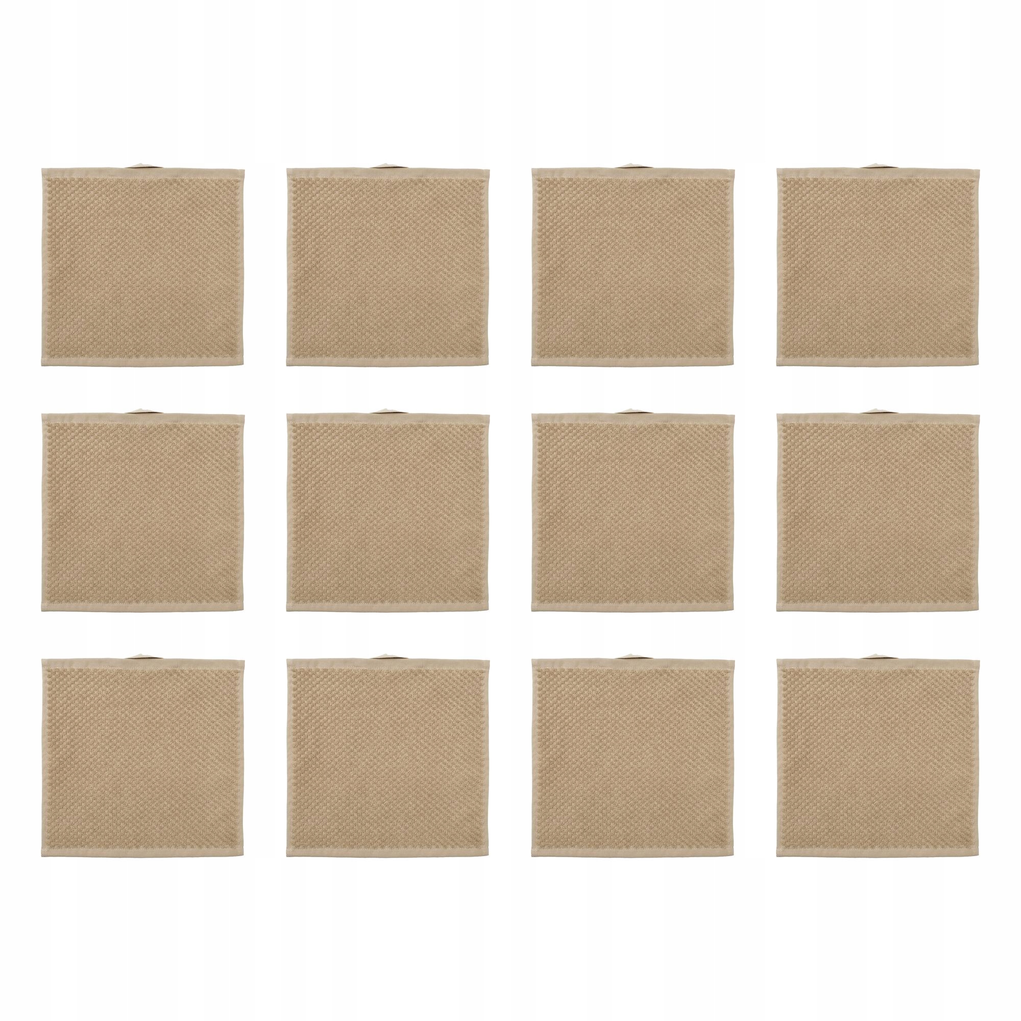 12 ks Froté ručník béžový 30x30 cm 500 g/m² bavlna Gulvial