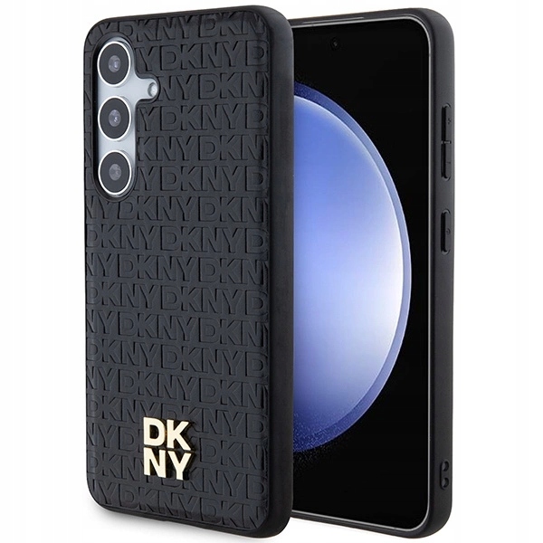 Pouzdro Dkny Leather Pattern Metal Logo MagSafe na Samsung Galaxy S24+ černé