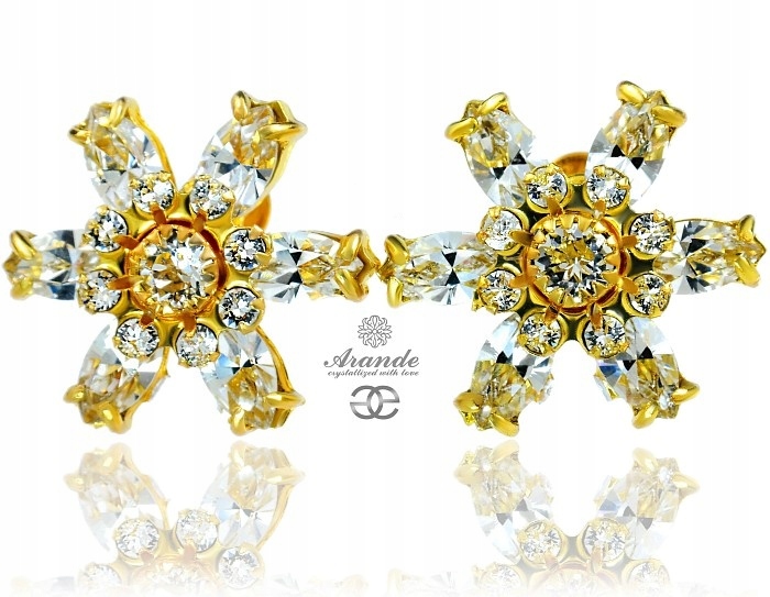 Krásné krystaly Náušnice Crystal Azure Gold